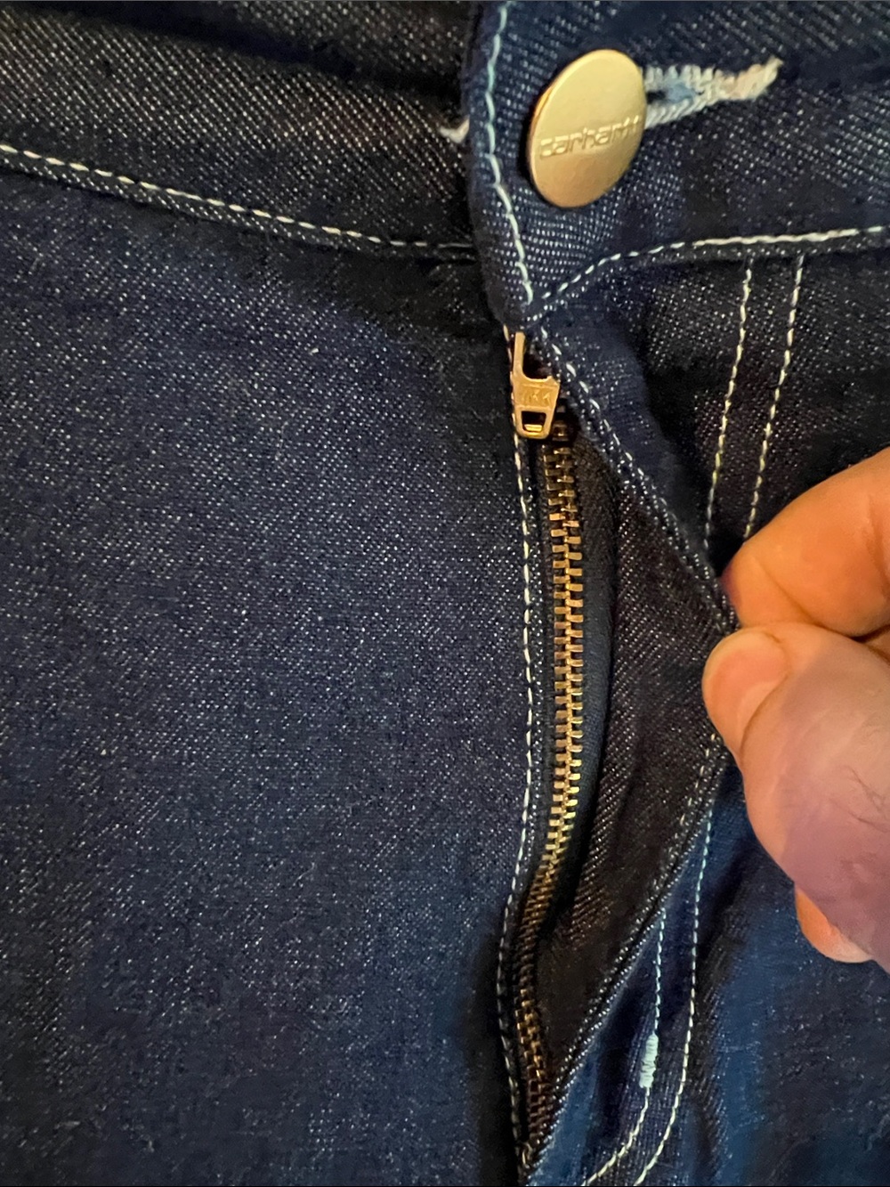 CARHARTT WIP RUCK SINGLE KNEE BLUE RIGID CARPENTER JEANS SIZE 36X30 - Picture 4 of 10